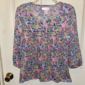STELLA PARKER Women’s Print Top. Sz M.